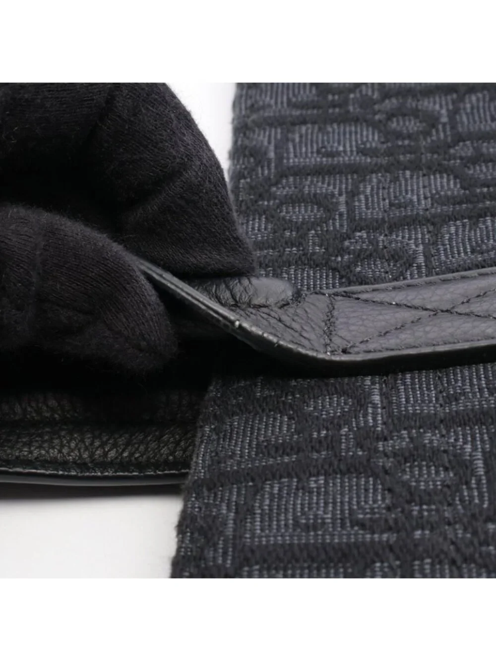 Dior Tote Safari Oblique Black Canvas Leather